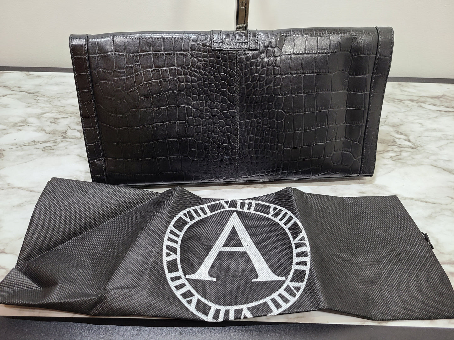 BLACK AUSLINI ELITE CROCO CLUTCH