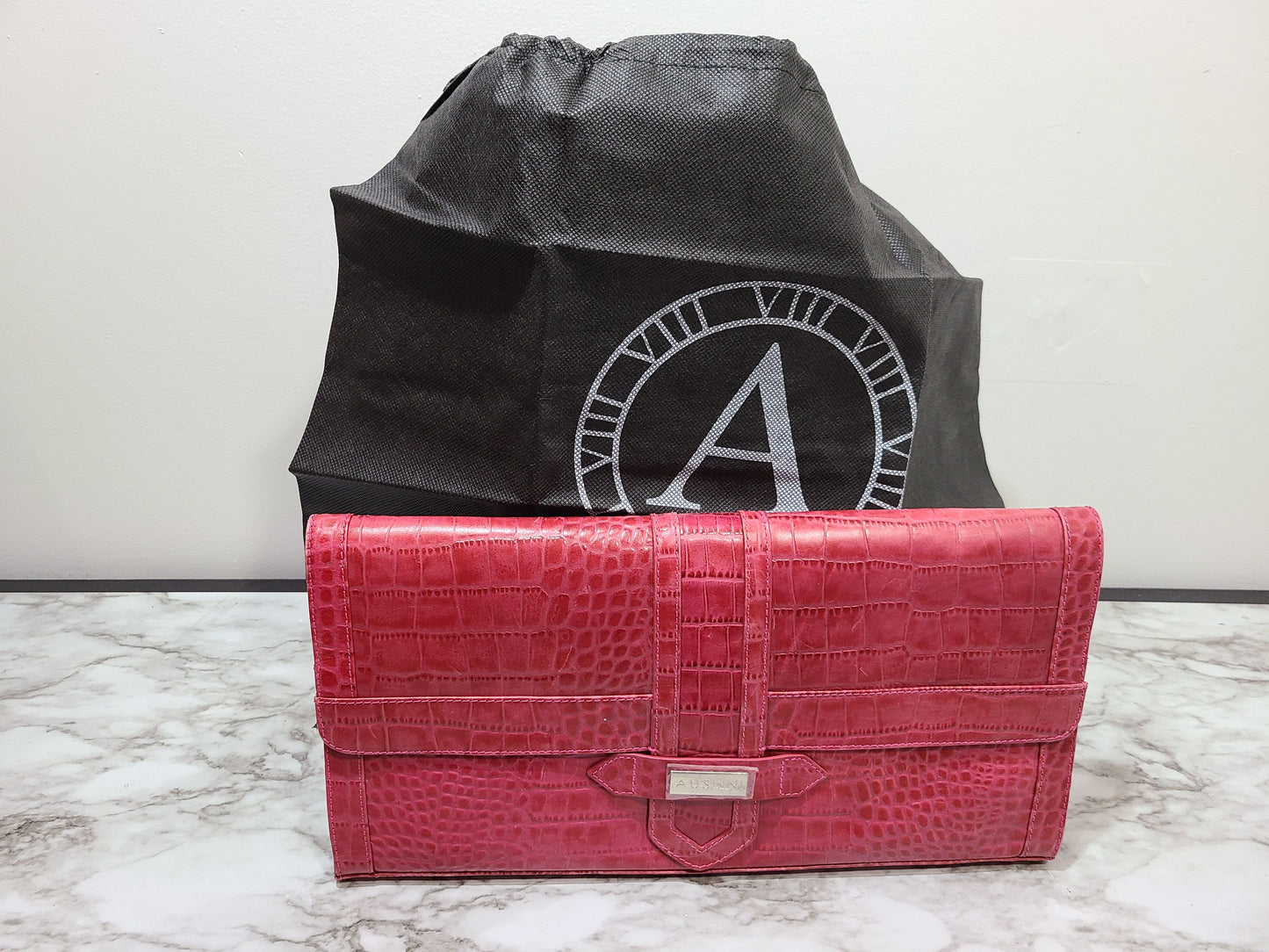 CLUTCH AUSLINI ELITE CROCO FUCHSIA