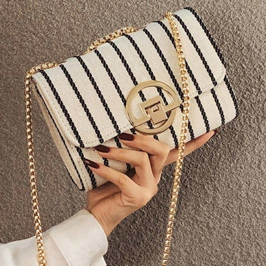 PATTERNED TRENDY FASHION SHOULDER BAG - BLACKSTRIPE