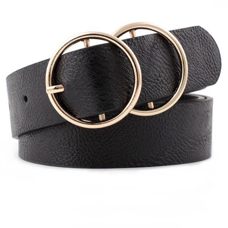 SIMPLE DOUBLE O BUCKLE FASHION BELT