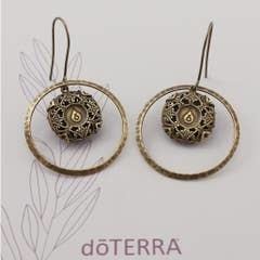 doTERRA STRENGTH Diffuser Earrings - Natural Brass