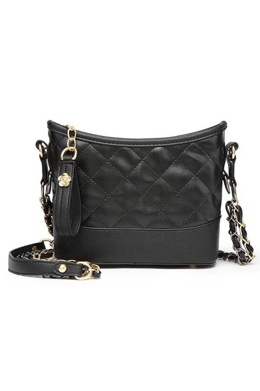 QUILTED COLOR BLOCK PURSE SHOULDER BAG_CWAB013 - WHITEBLACK / (OS) 1