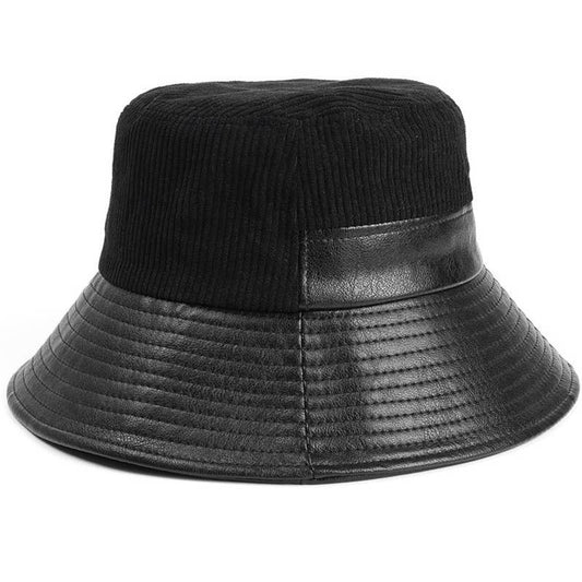 CORDUROY TRENDY CASUAL BUCKET HAT - BLACK