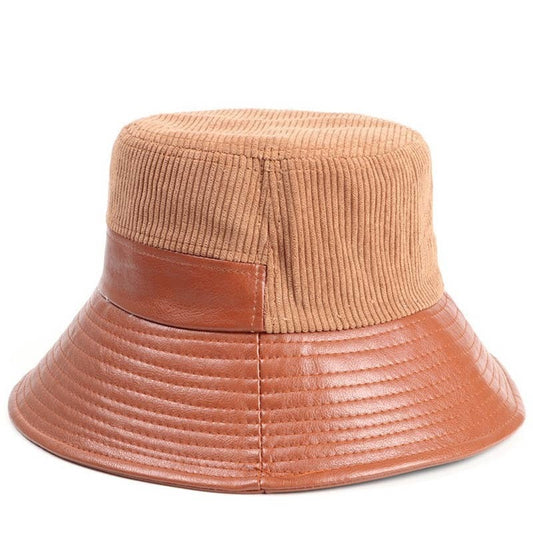CORDUROY TRENDY CASUAL BUCKET HAT - BROWN