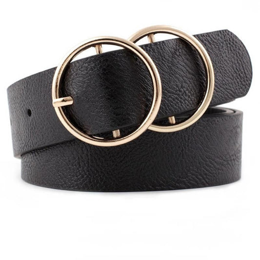 SIMPLE DOUBLE O BUCKLE FASHION BELT