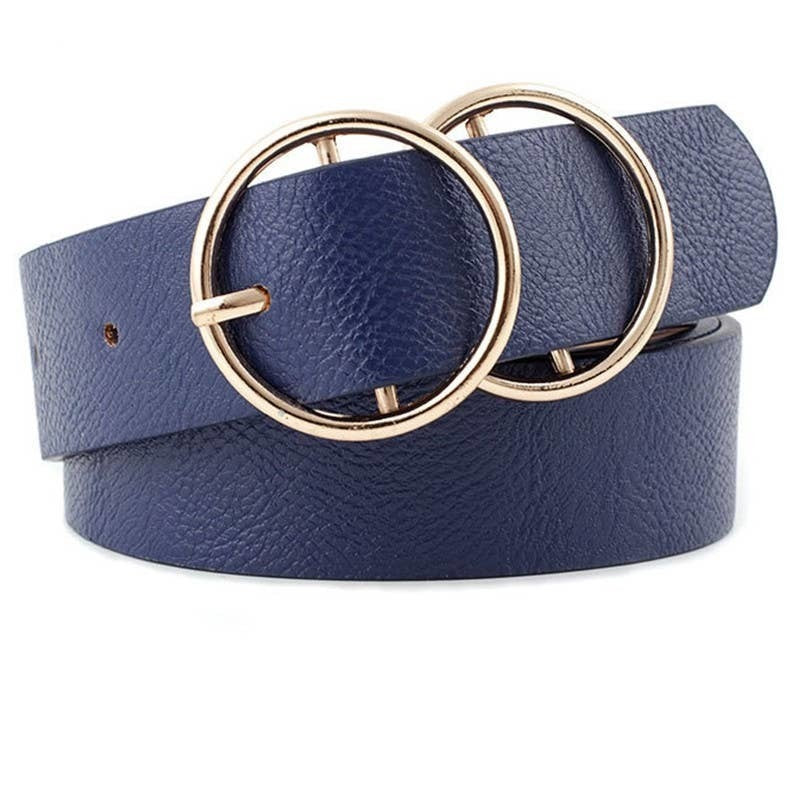 SIMPLE DOUBLE O BUCKLE FASHION BELT