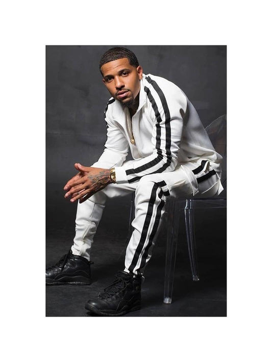 New stripe Men Tracksuit - WHITE / XL