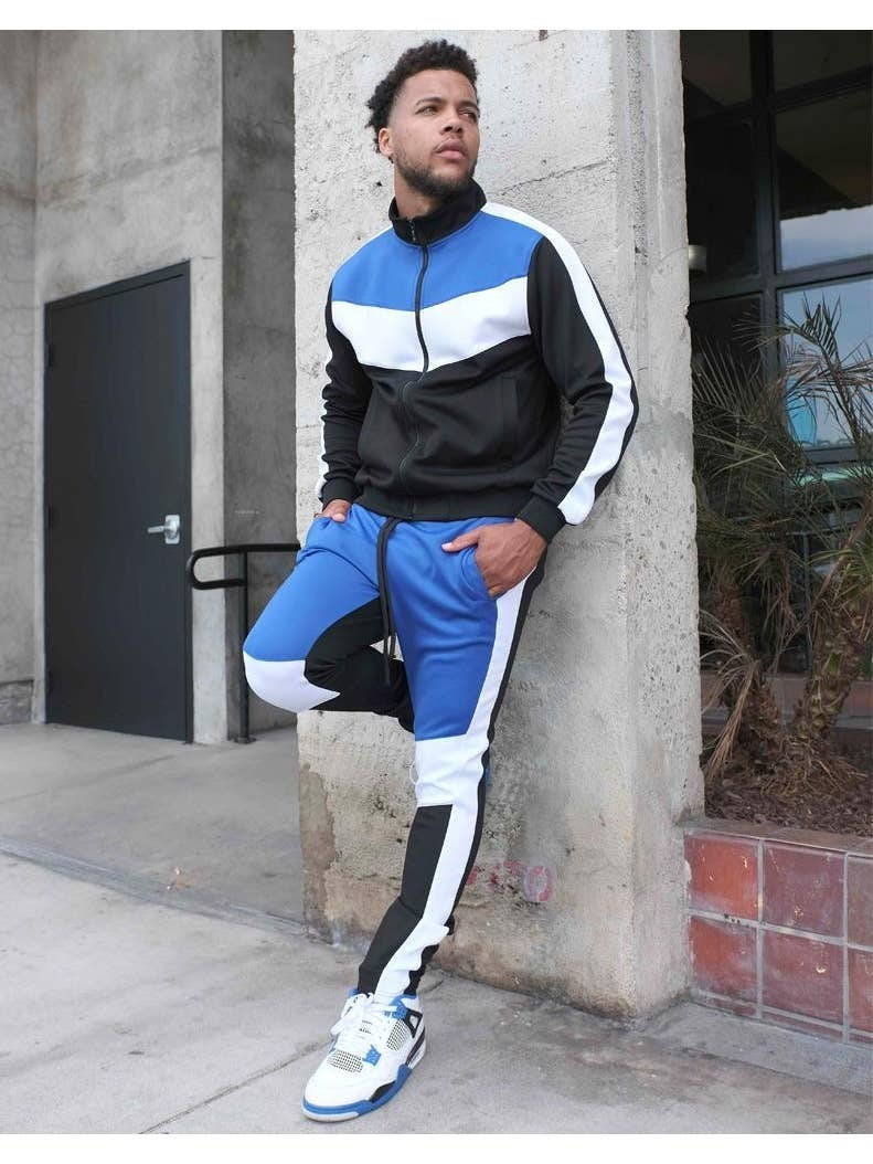 Color Block Track Suits Set Pre-Pack - Royal Blue / B PACK(M-L-XL-2XL / 1-2-2-1)