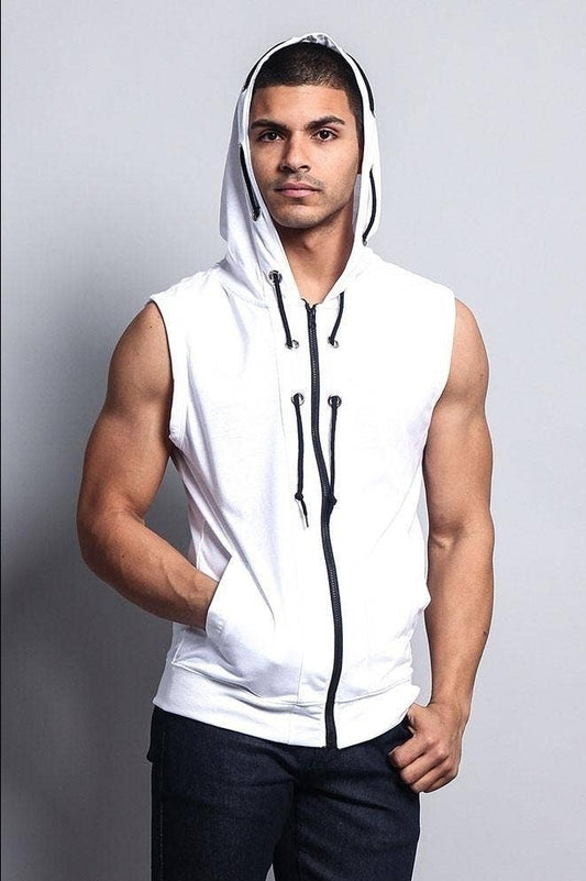 Sleeveless Hoodie Men Pre-Pack - White / B Pack(m-l-xl-2xl / 1-2-2-1) 6 Pcs