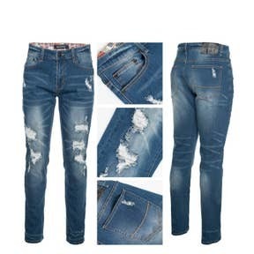 MENS DISTRESSED STRETCH JEANS