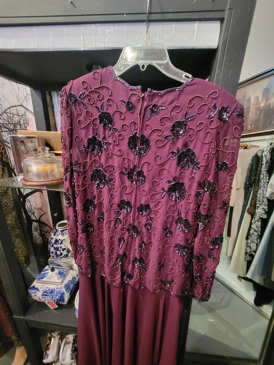 Burgundy Vintage Sequim 2 piece Coctail Dress