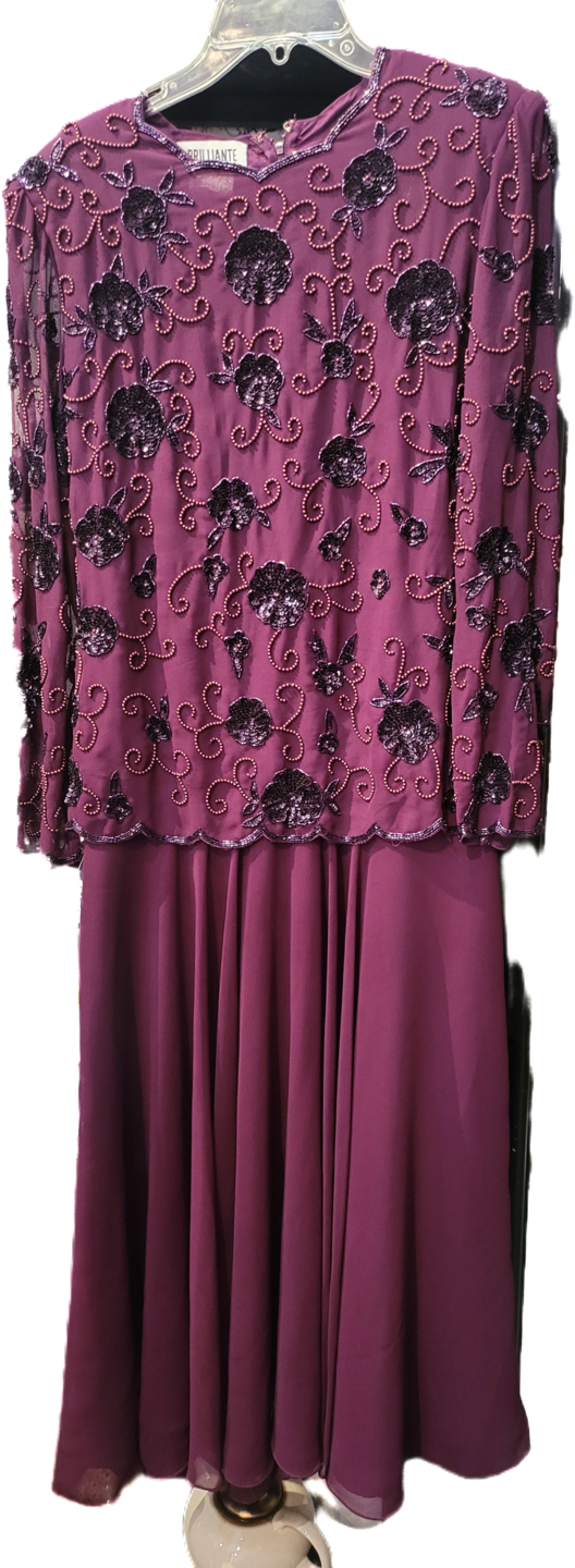 Burgundy Vintage Sequim 2 piece Coctail Dress