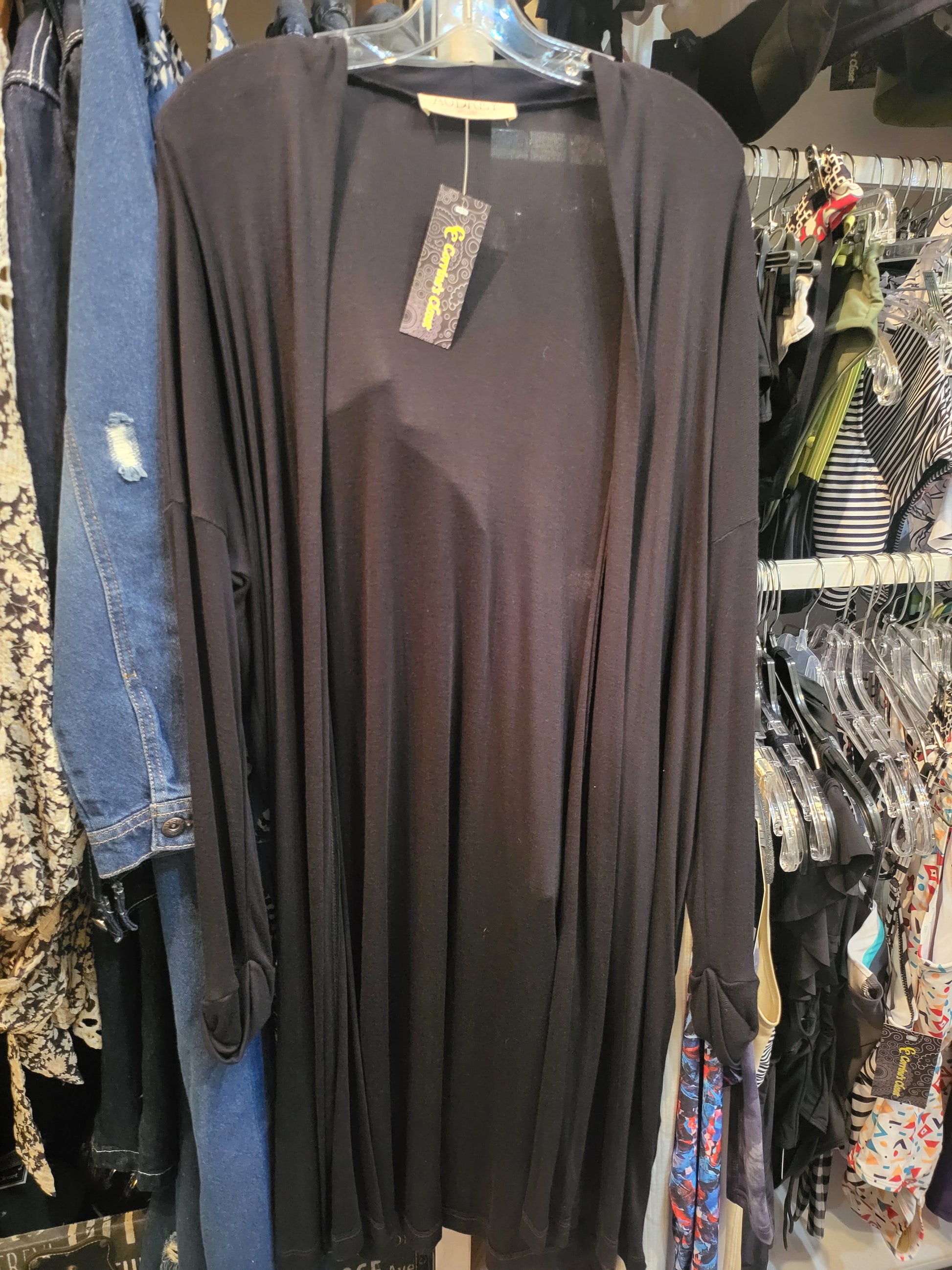 Audrey Generous Size Black Cardigan – Corrine's closet LLC