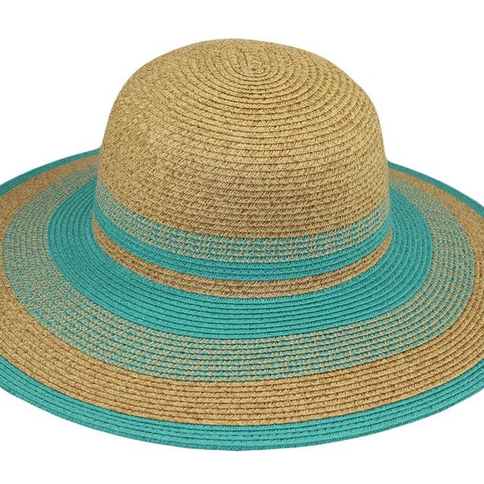 Jeanne Simmons Paper Braid 4.25" Brim Aqua Hat